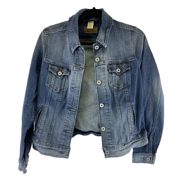 Levi Strauss Denim Trucker Jean Jacket Button Collared Cotton Womens Size Medium - Picture 1 of 16